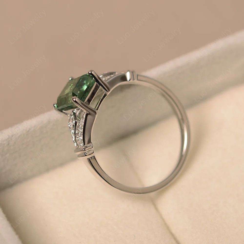 Green Sapphire Women's Crown Ring - Image 3