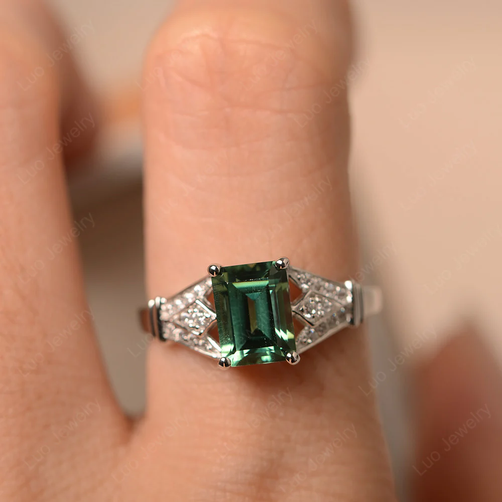 Green Sapphire Women's Crown Ring - Image 4