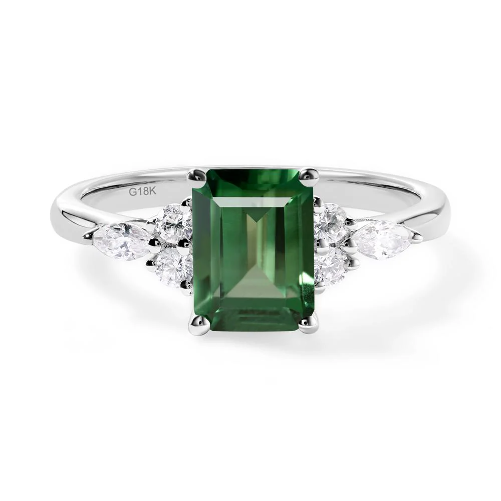 Simple Emerald Cut Green Sapphire Ring
