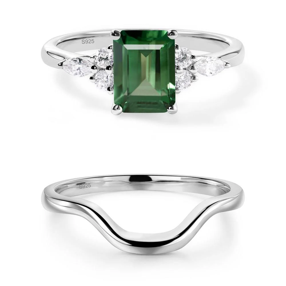 Simple Emerald Cut Green Sapphire Ring - Image 15