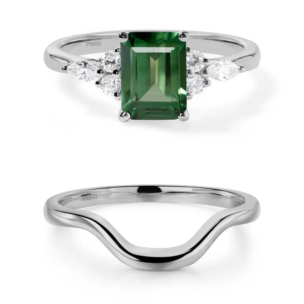Simple Emerald Cut Green Sapphire Ring - Image 21