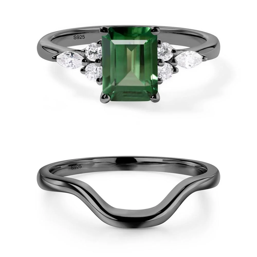 Simple Emerald Cut Green Sapphire Ring - Image 25
