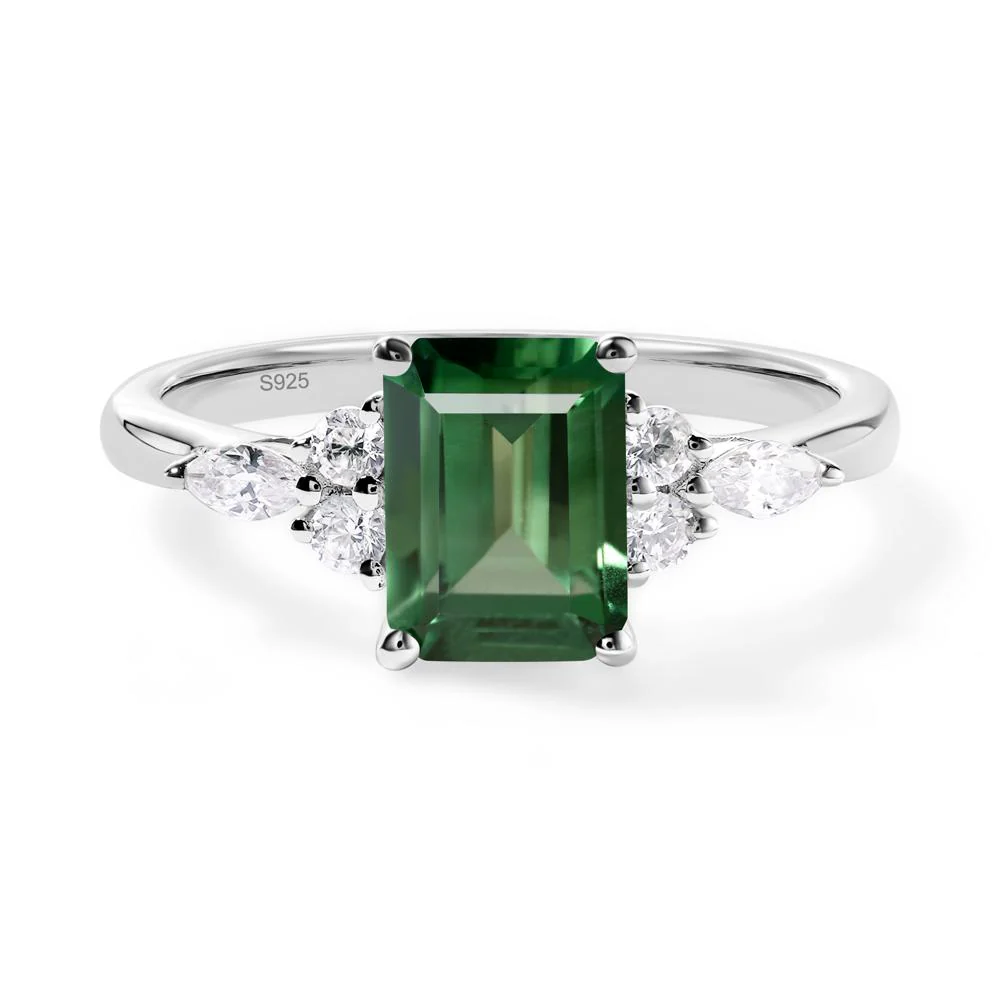 Simple Emerald Cut Green Sapphire Ring - Image 3