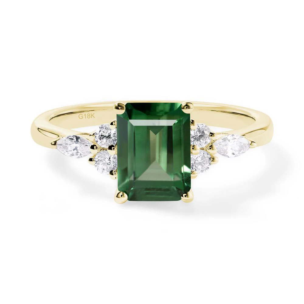 Simple Emerald Cut Green Sapphire Ring - Image 5