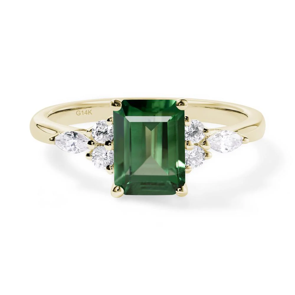 Simple Emerald Cut Green Sapphire Ring - Image 7