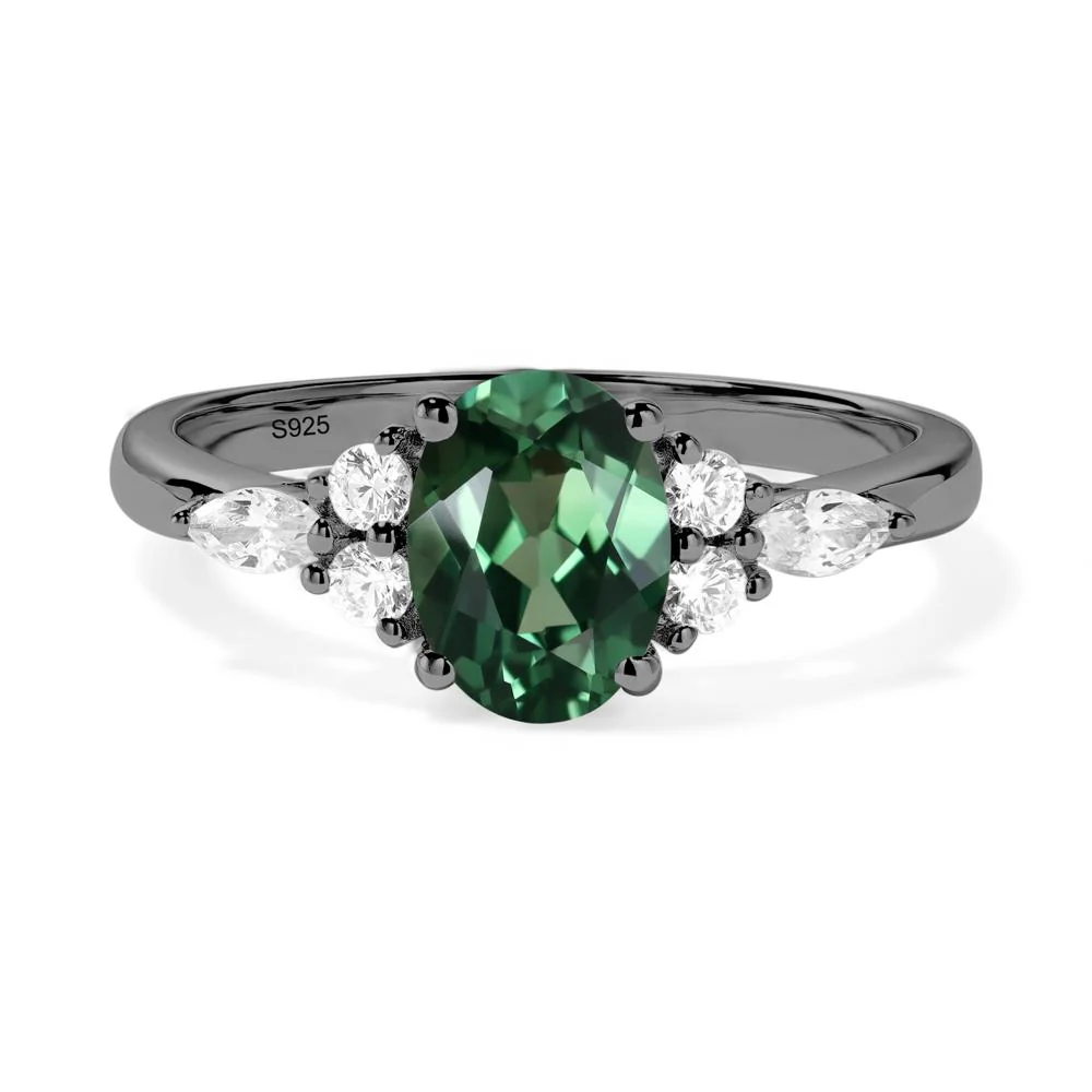 Simple Oval Green Sapphire Engagement Ring - Image 2