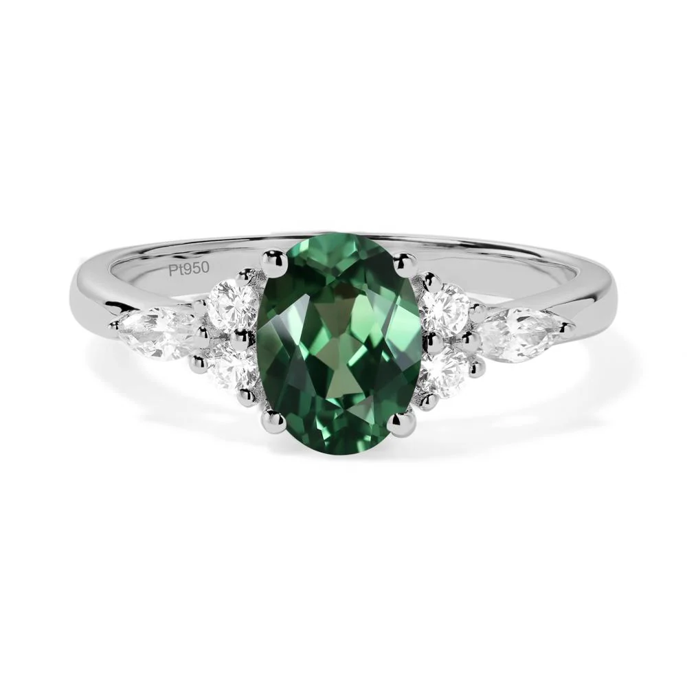 Simple Oval Green Sapphire Engagement Ring - Image 7