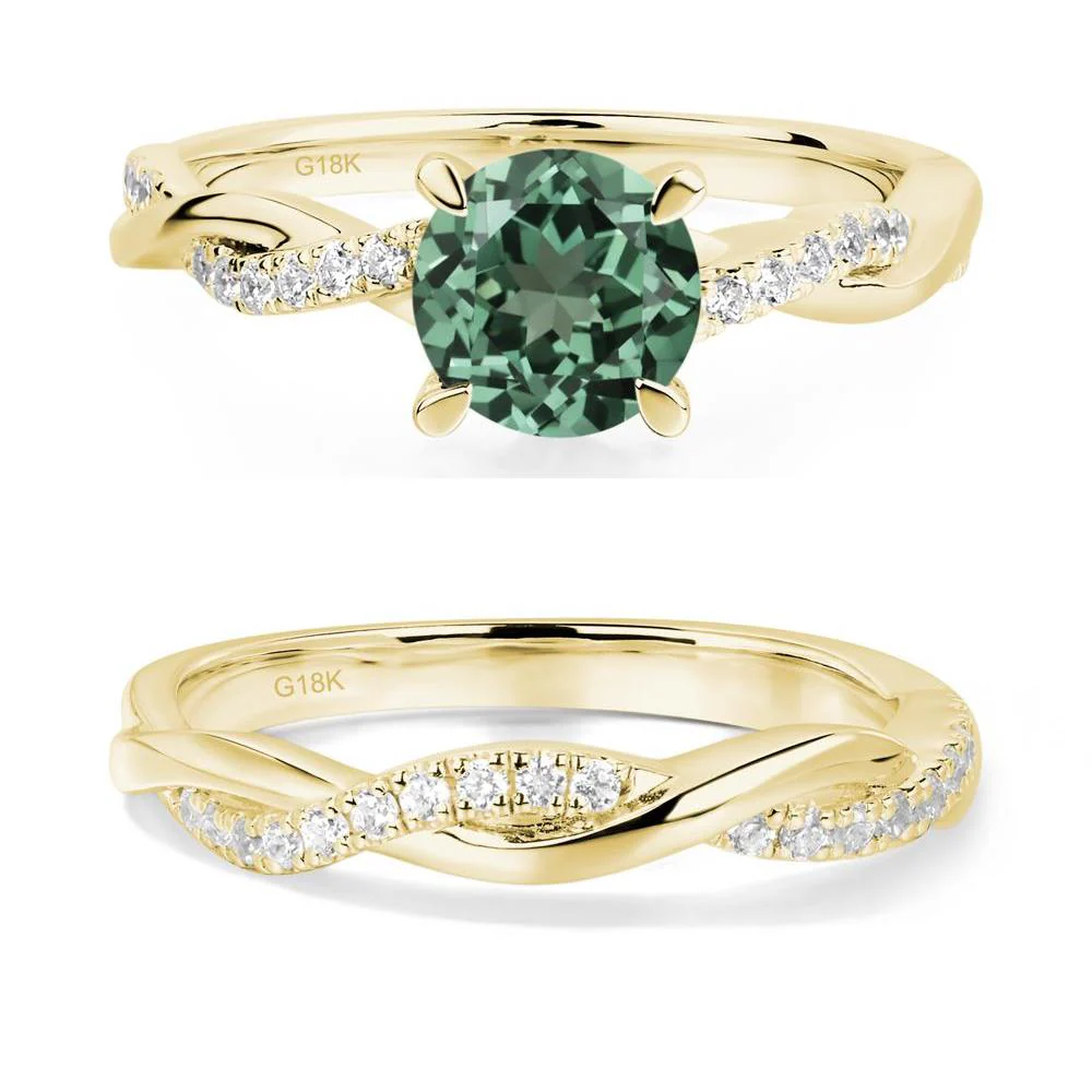 Green Sapphire Twist Engagement Ring - Image 21