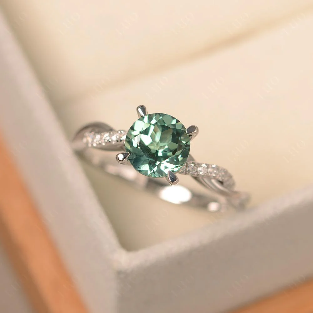 Green Sapphire Twist Engagement Ring - Image 29