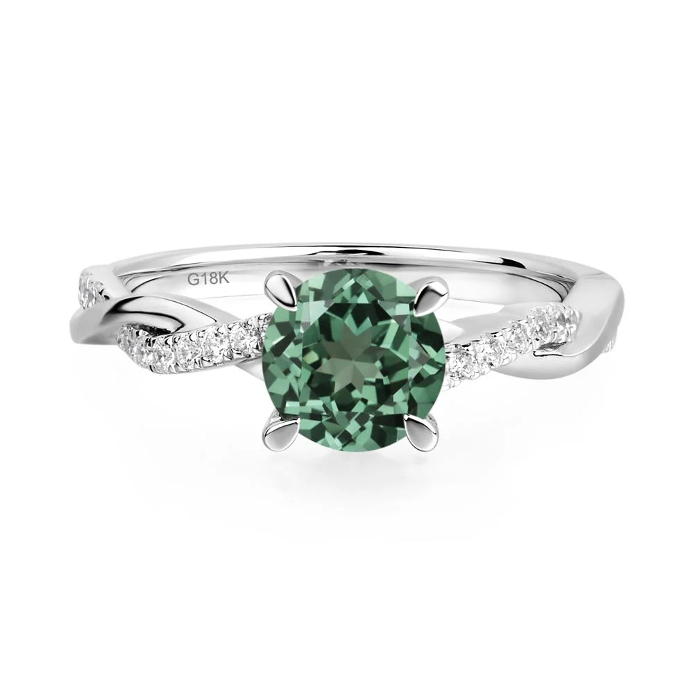 Green Sapphire Twist Engagement Ring - Image 6