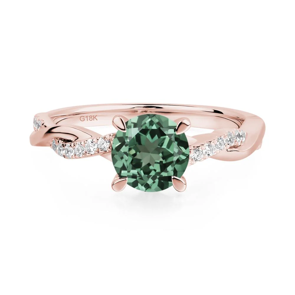 Green Sapphire Twist Engagement Ring - Image 8