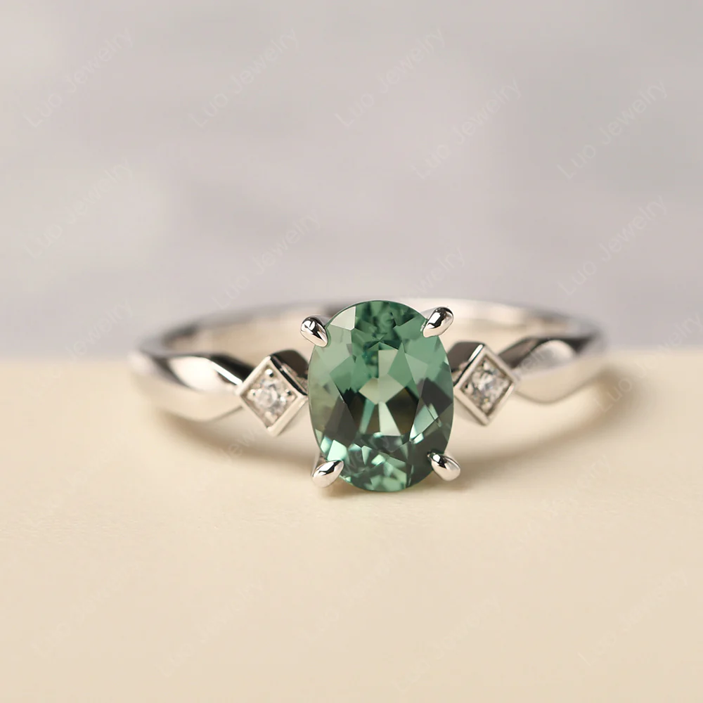 Antique Style Green Sapphire Ring