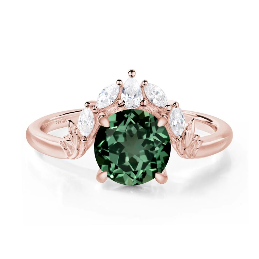 Green Sapphire Ring with Marquise Side Stone - Image 8