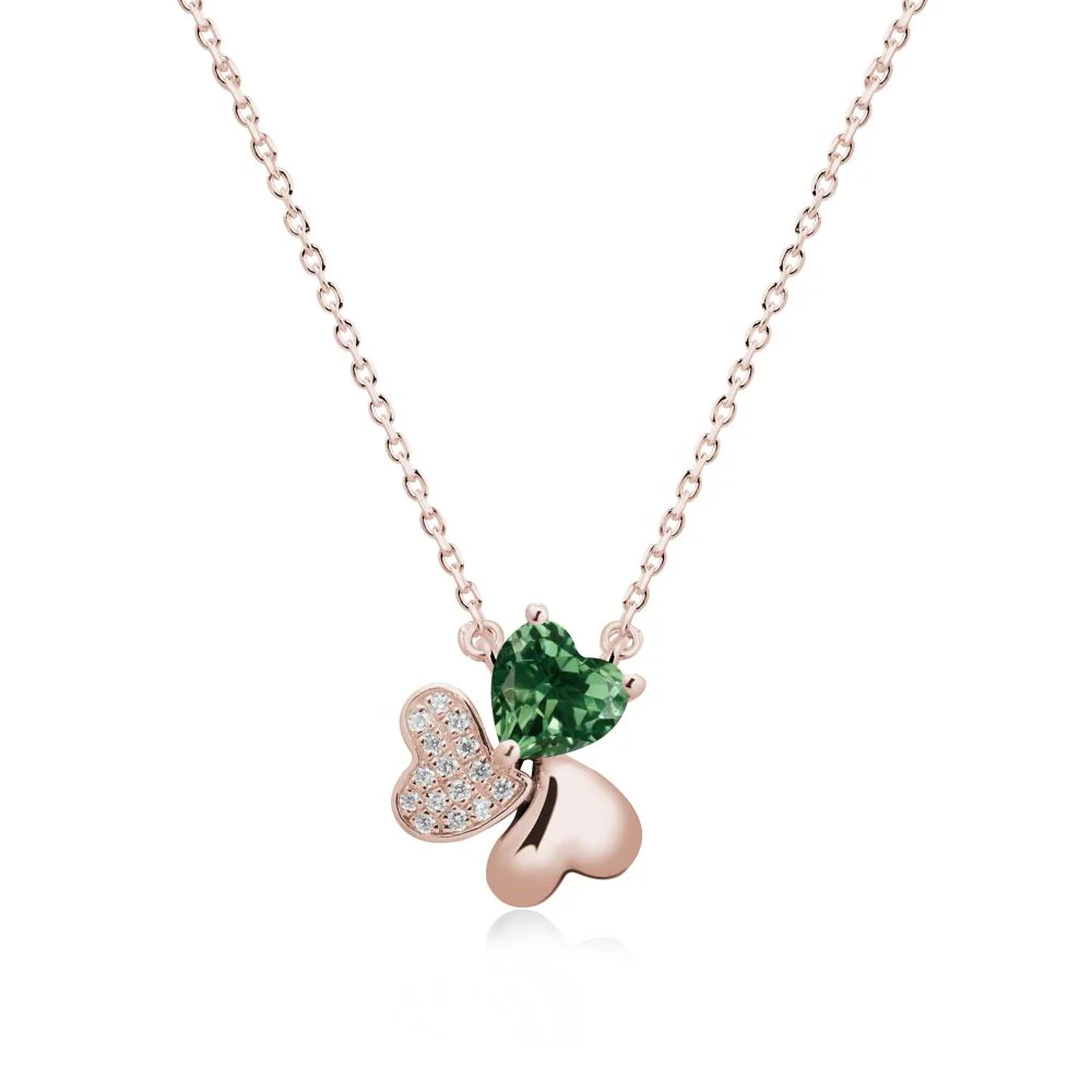Green Sapphire Shamrock Necklace - Image 2
