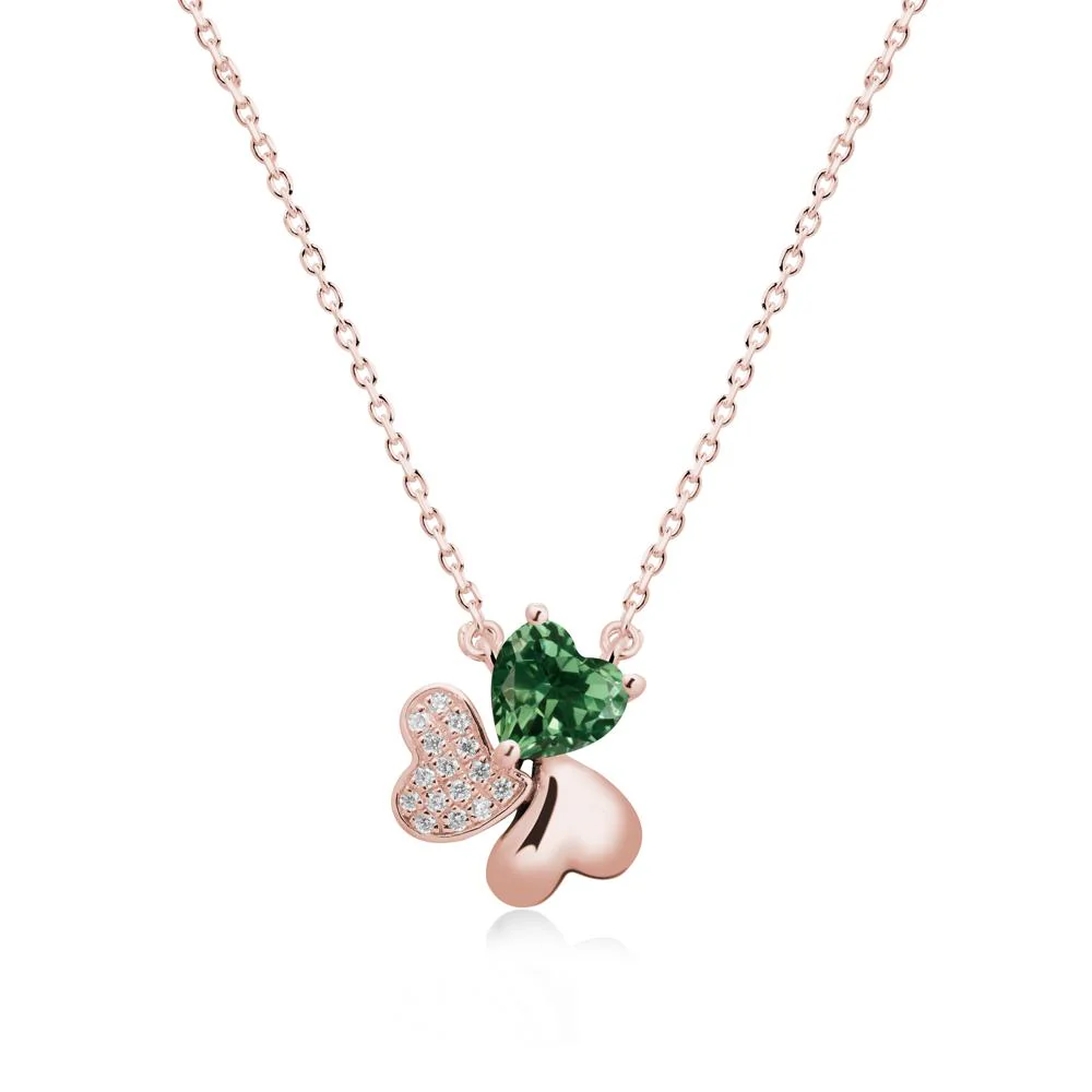 Green Sapphire Shamrock Necklace - Image 4