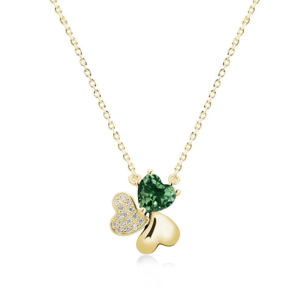 Green Sapphire Shamrock Necklace - Image 6