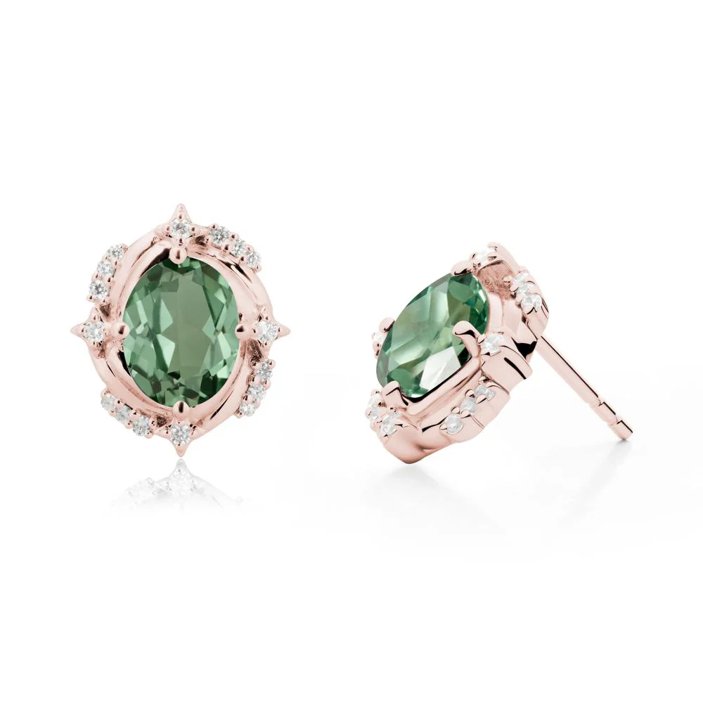 Green Sapphire Shooting Star Stud Earrings - Image 7