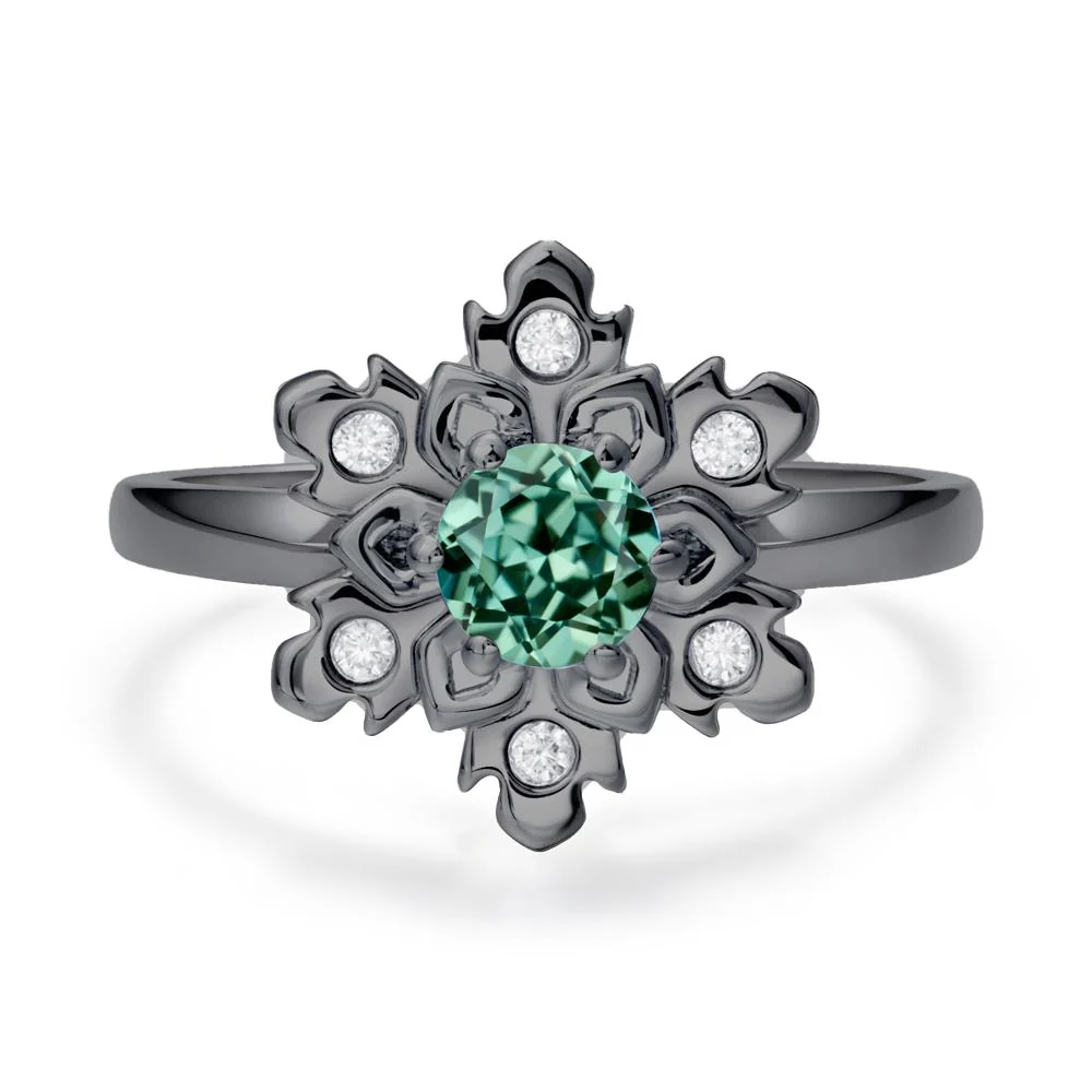 Green Sapphire Snowflake Ring - Image 2