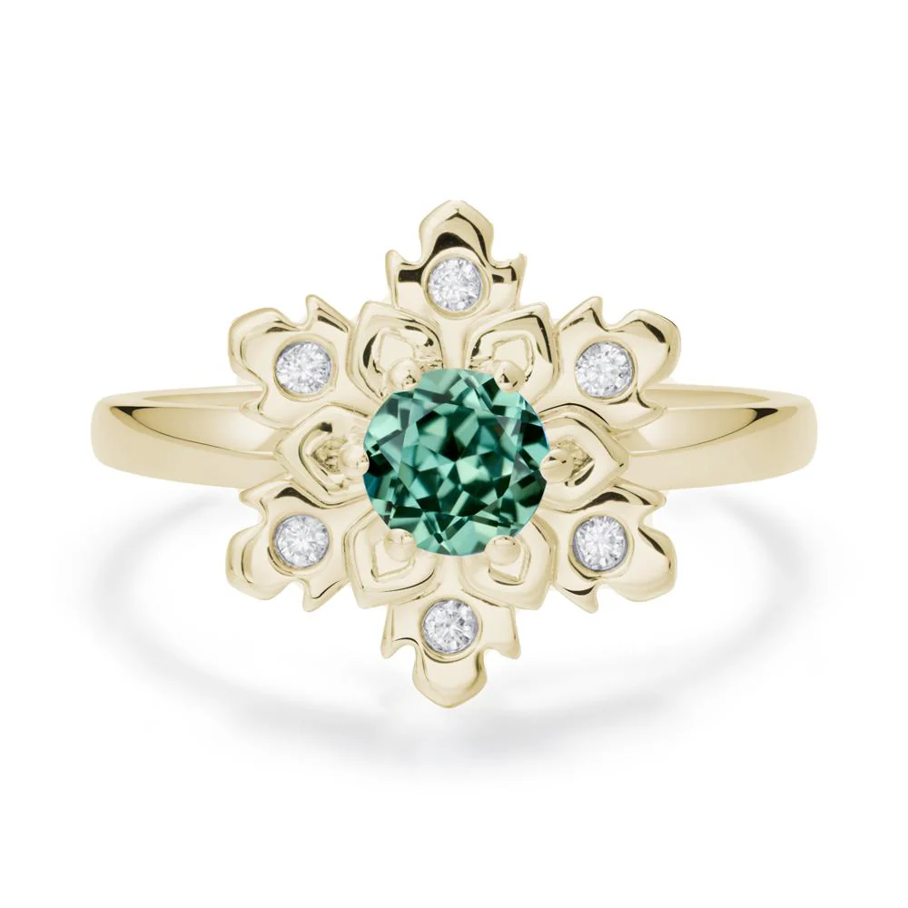 Green Sapphire Snowflake Ring - Image 3