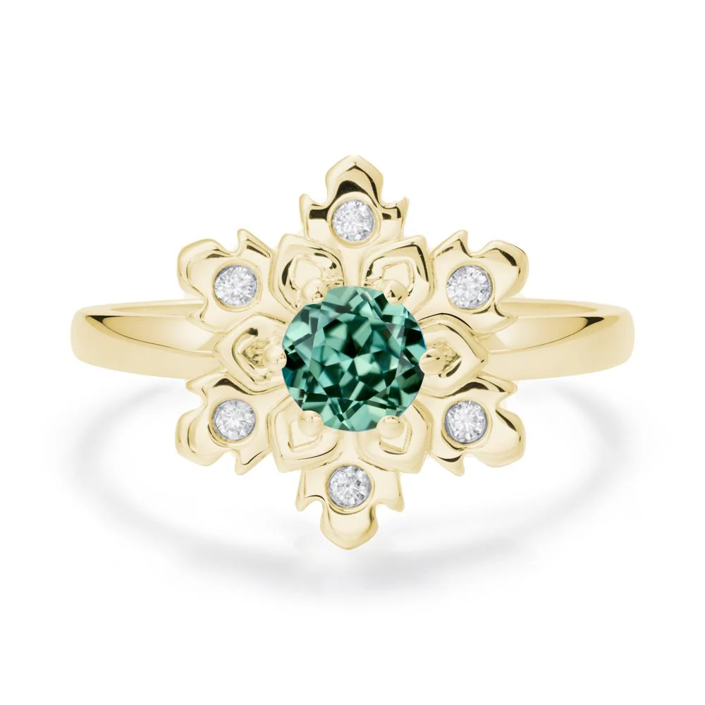 Green Sapphire Snowflake Ring - Image 4