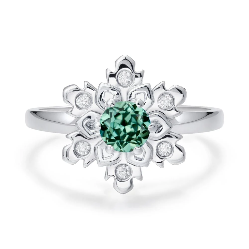 Green Sapphire Snowflake Ring - Image 5