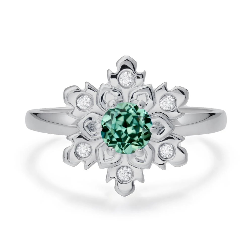 Green Sapphire Snowflake Ring - Image 6
