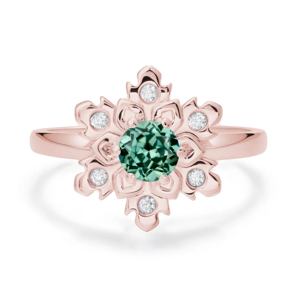 Green Sapphire Snowflake Ring - Image 7