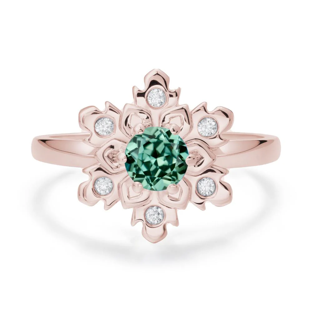 Green Sapphire Snowflake Ring - Image 8