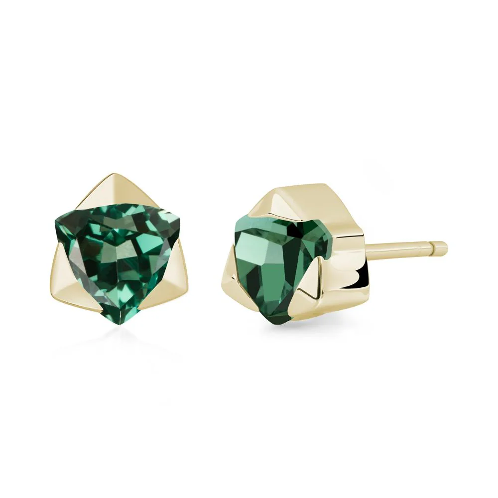 Green Sapphire Star of David Earrings - Image 4