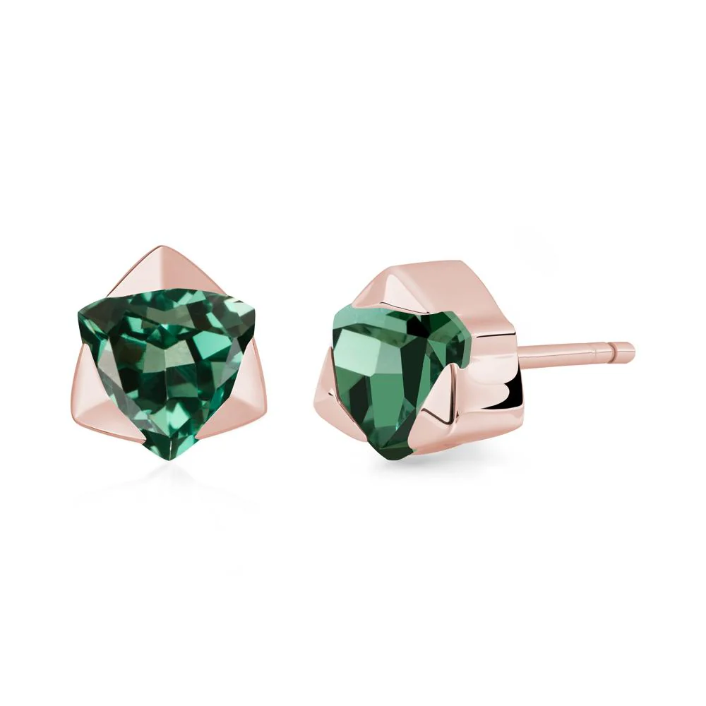 Green Sapphire Star of David Earrings - Image 5