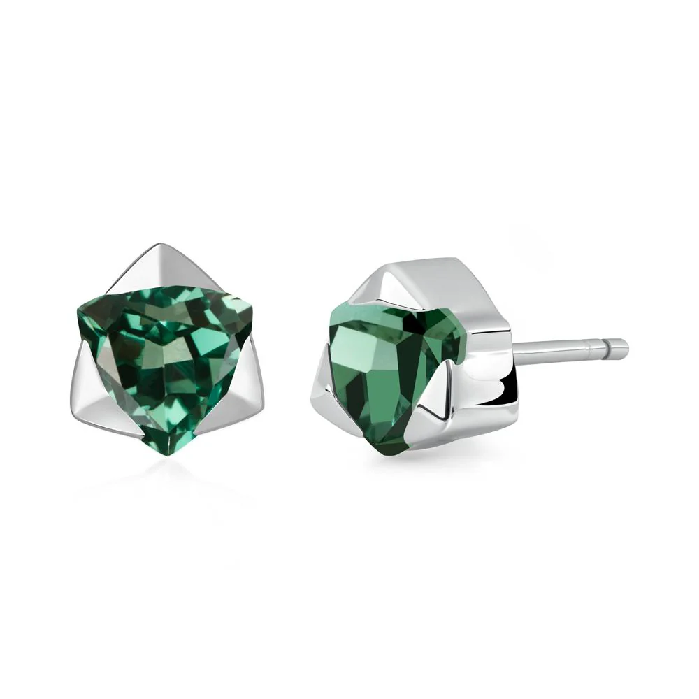 Green Sapphire Star of David Earrings - Image 6