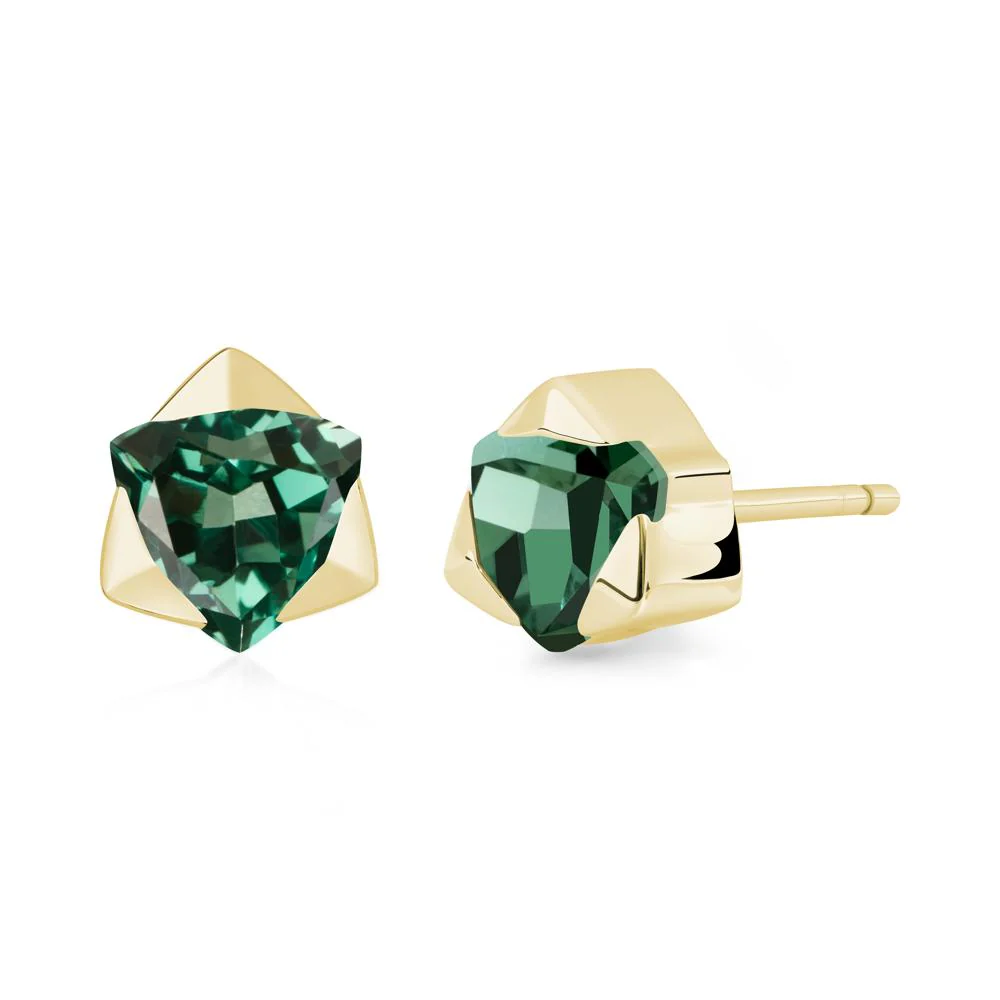 Green Sapphire Star of David Earrings - Image 7