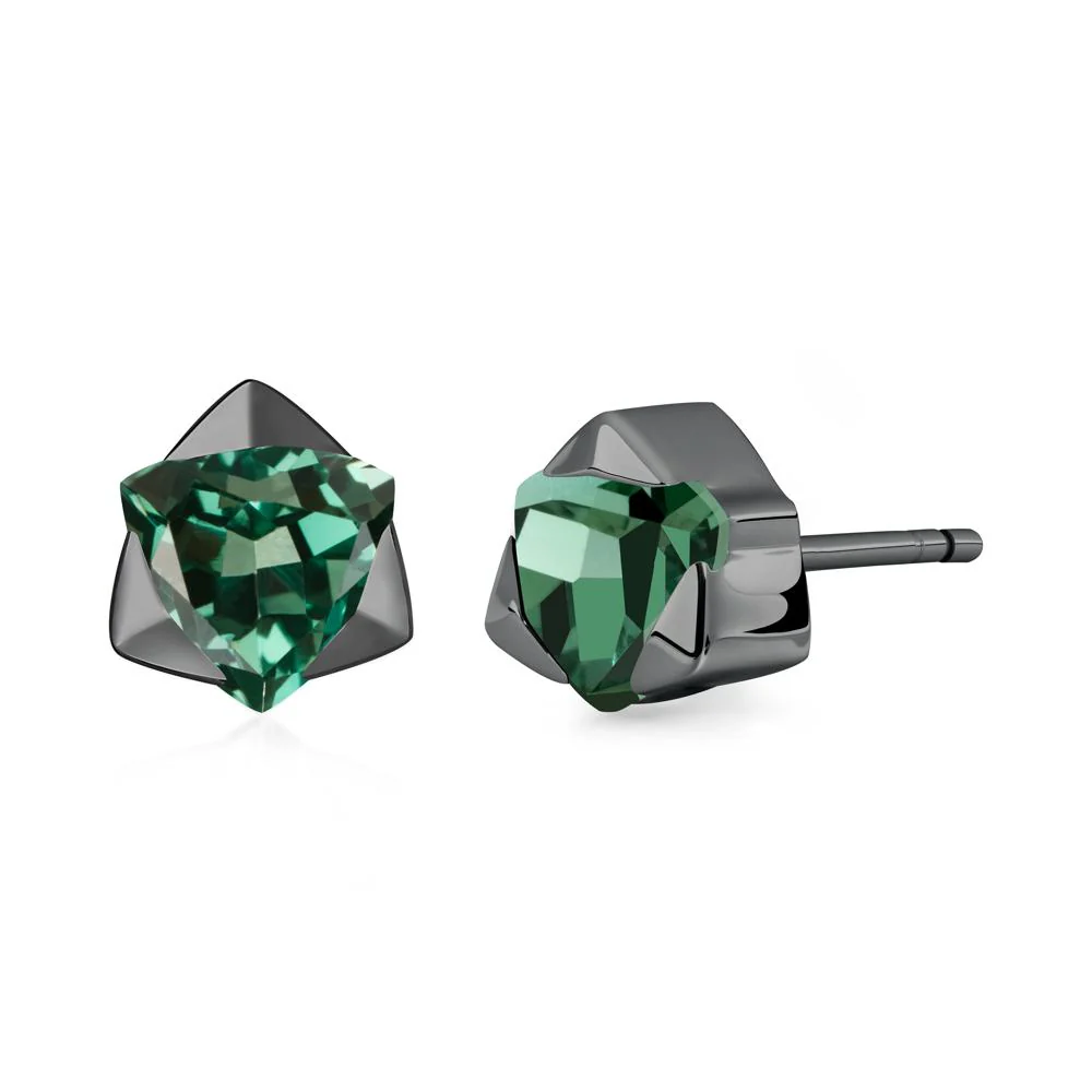 Green Sapphire Star of David Earrings - Image 8