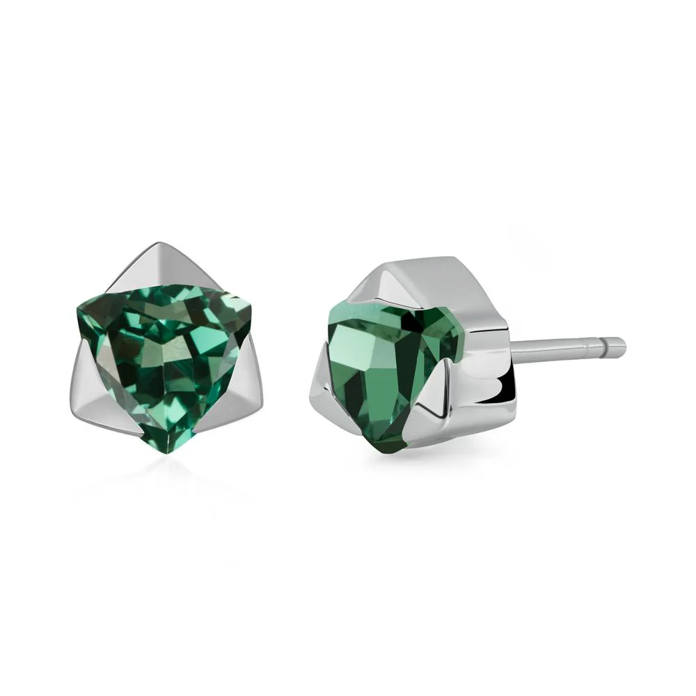 Green Sapphire Star of David Earrings - Image 9