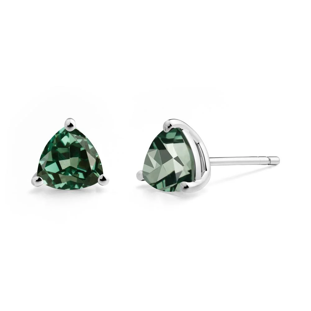 Green Sapphire Stud Earrings - Image 3