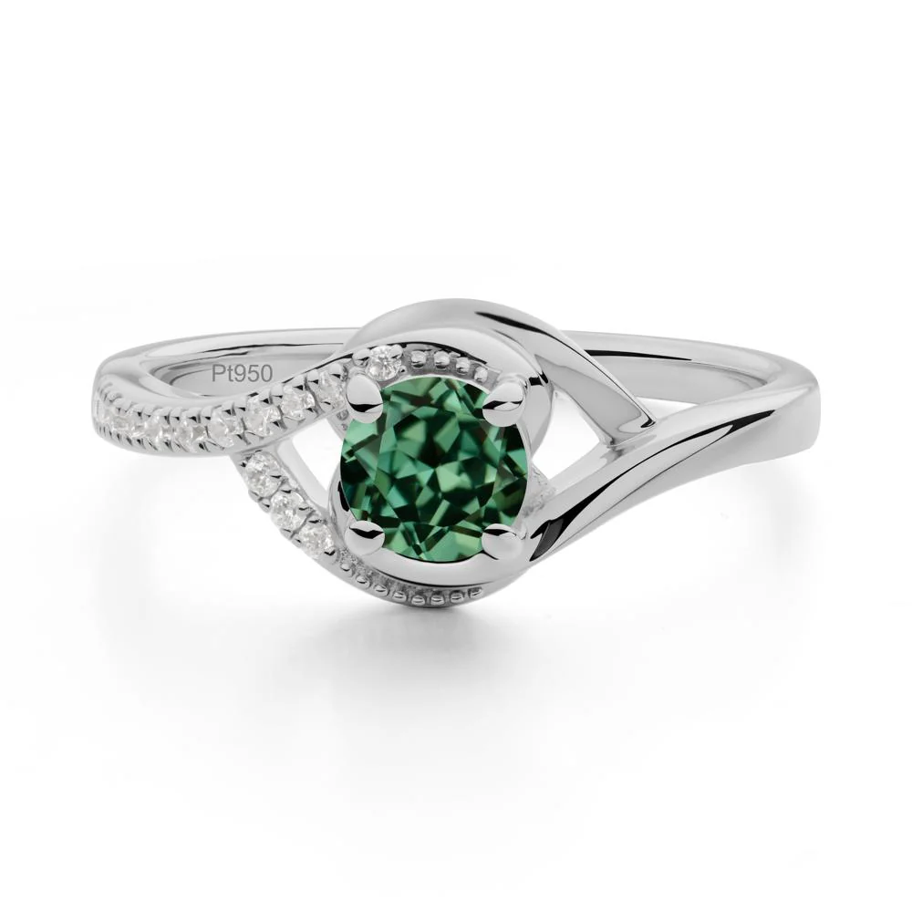 Green Sapphire Swirl Bypass Ring