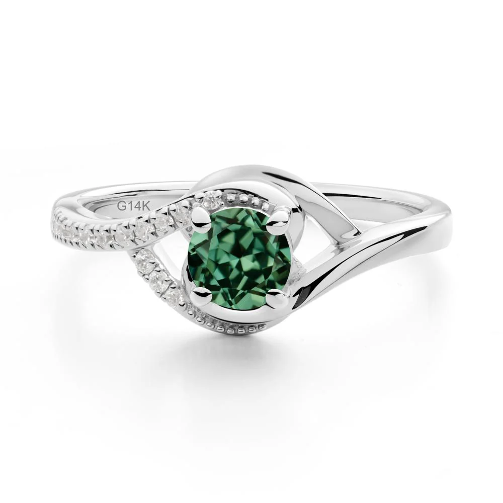 Green Sapphire Swirl Bypass Ring - Image 3