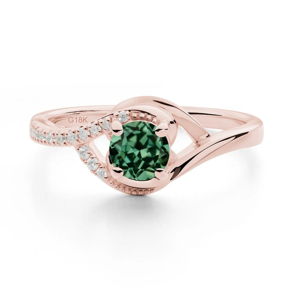 Green Sapphire Swirl Bypass Ring - Image 4