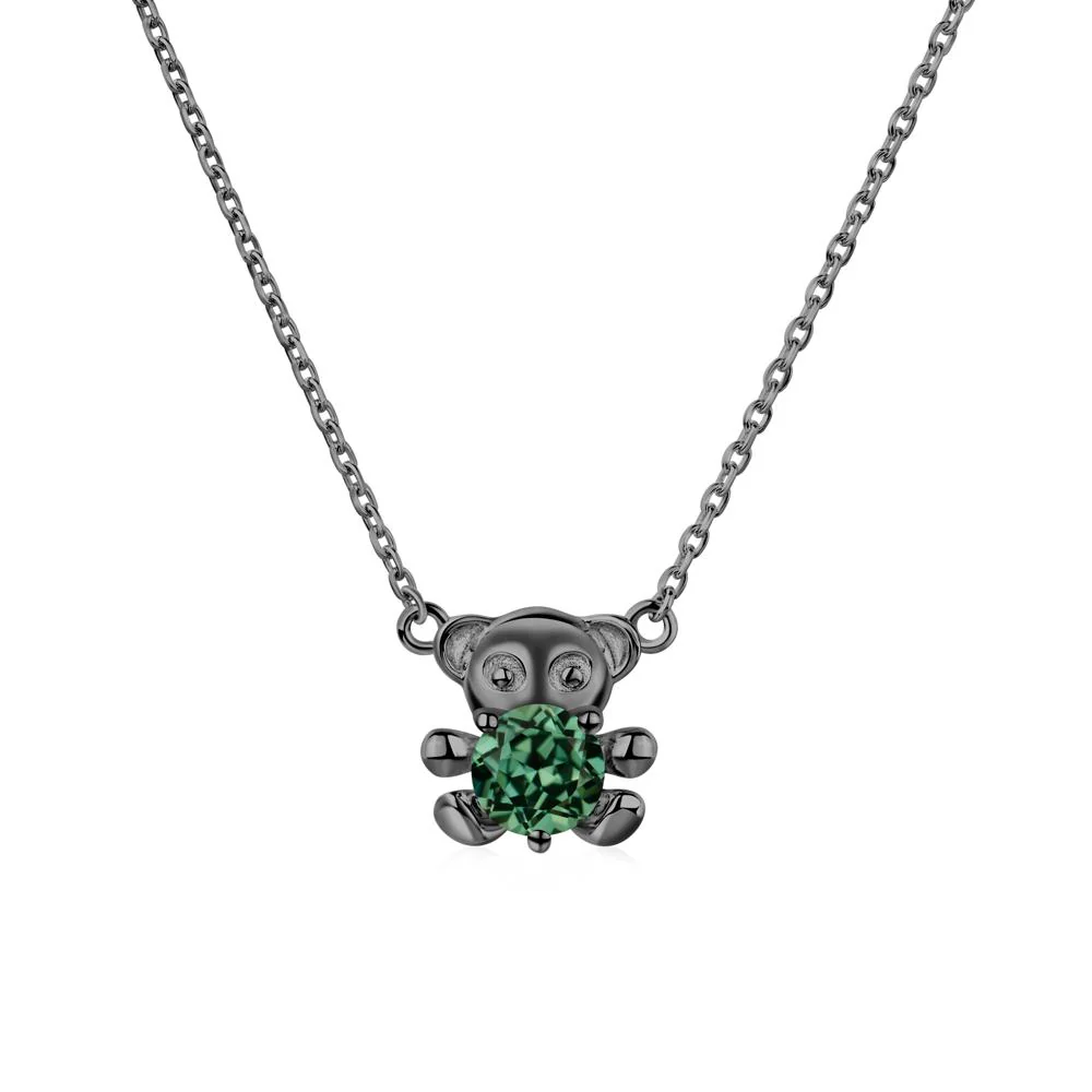 Green Sapphire Teddy Bear Necklace - Image 3