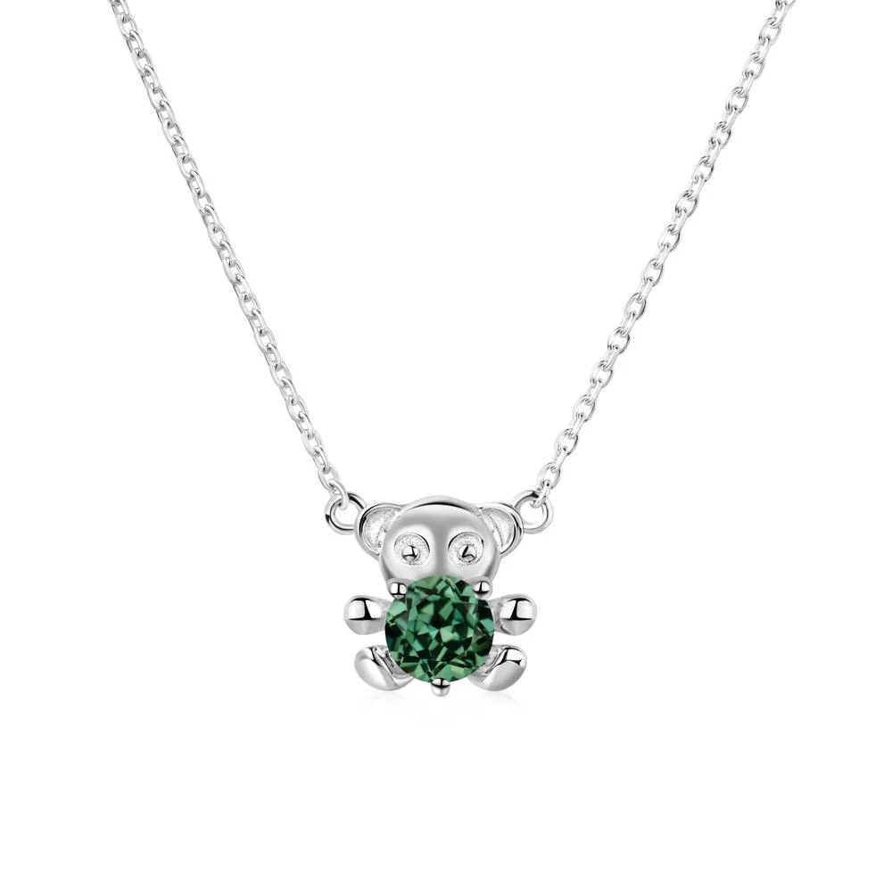 Green Sapphire Teddy Bear Necklace - Image 6