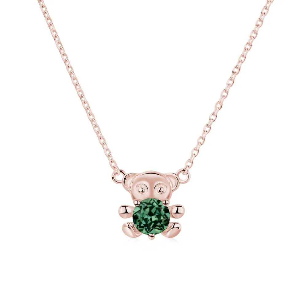 Green Sapphire Teddy Bear Necklace - Image 9