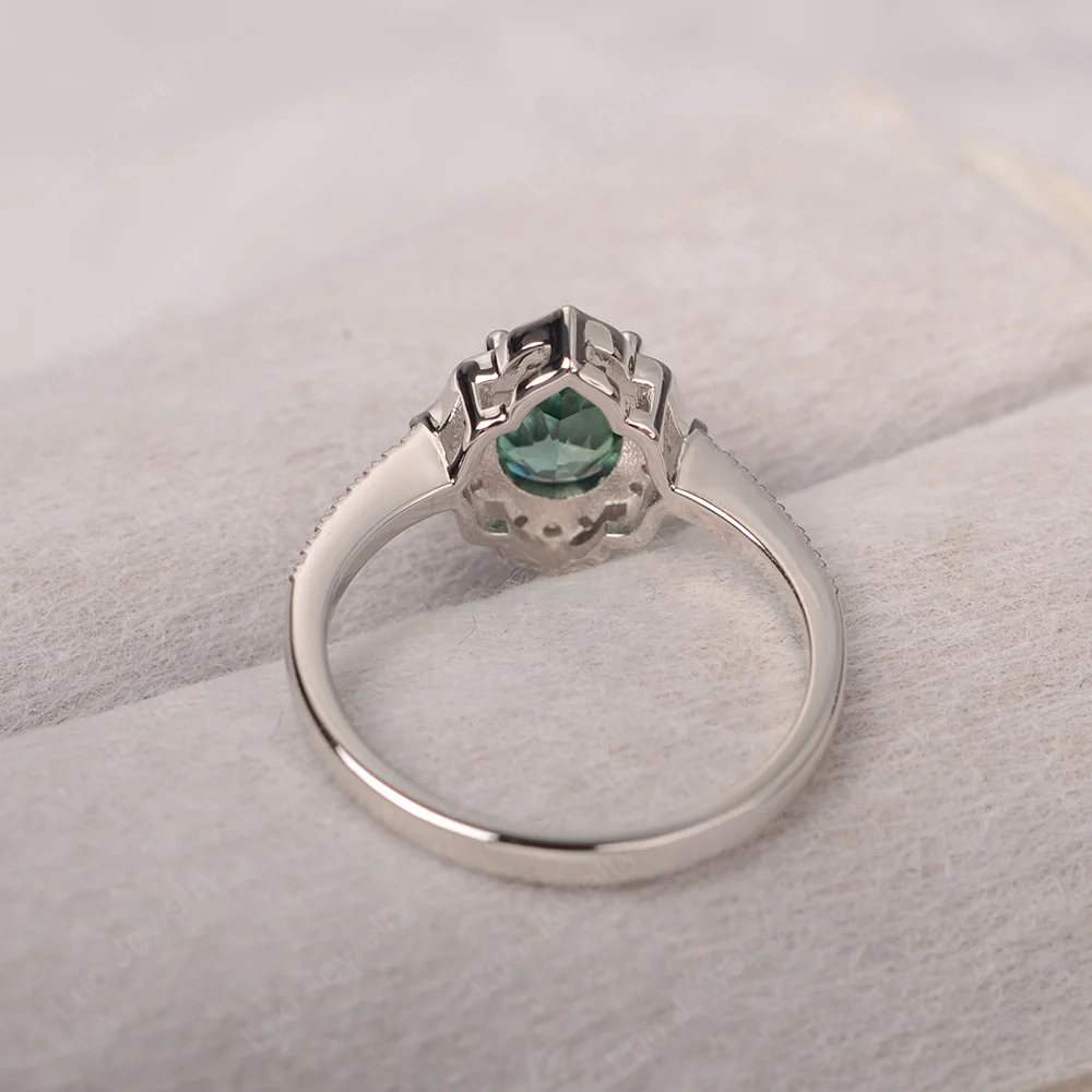 Green Sapphire Floral Ring - Image 4