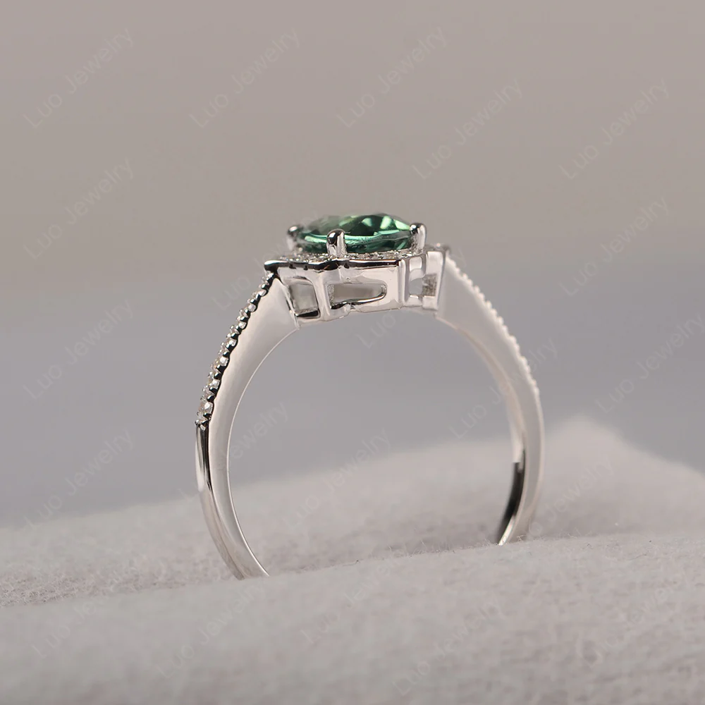 Green Sapphire Floral Ring - Image 5