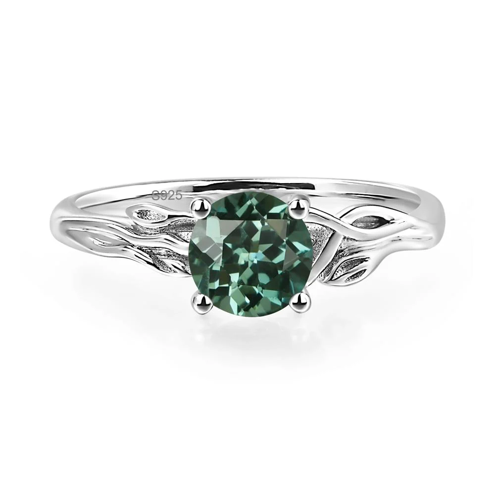 Petite Green Sapphire Tender Leaf Ring - Image 2