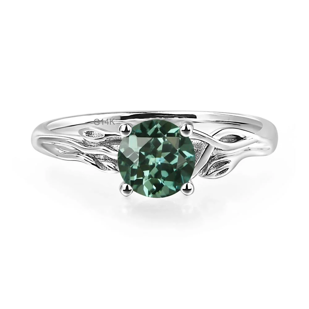 Petite Green Sapphire Tender Leaf Ring - Image 3