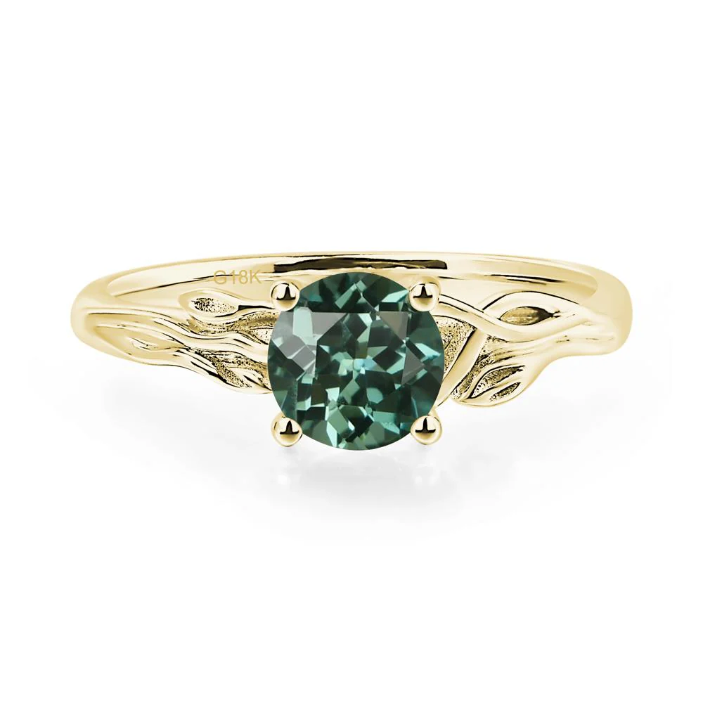 Petite Green Sapphire Tender Leaf Ring - Image 8