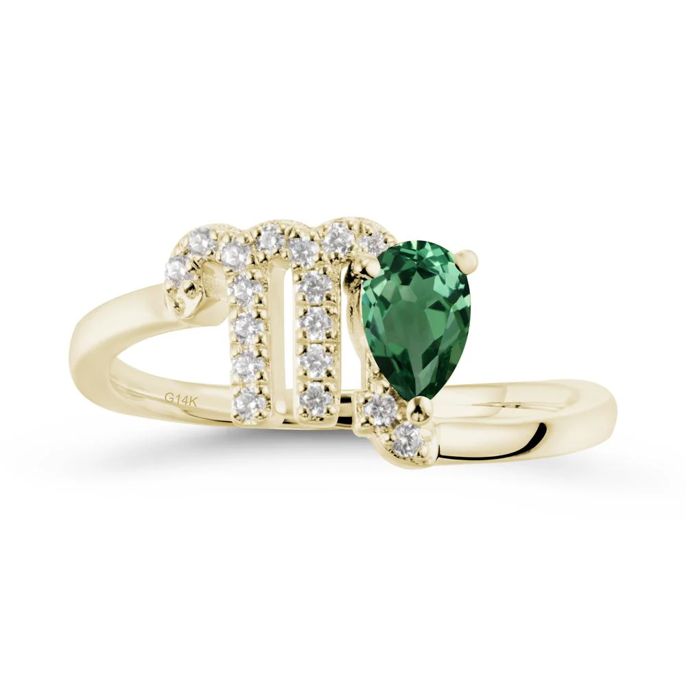 Green Sapphire Virgo Zodiac Wraparound Ring - Image 3