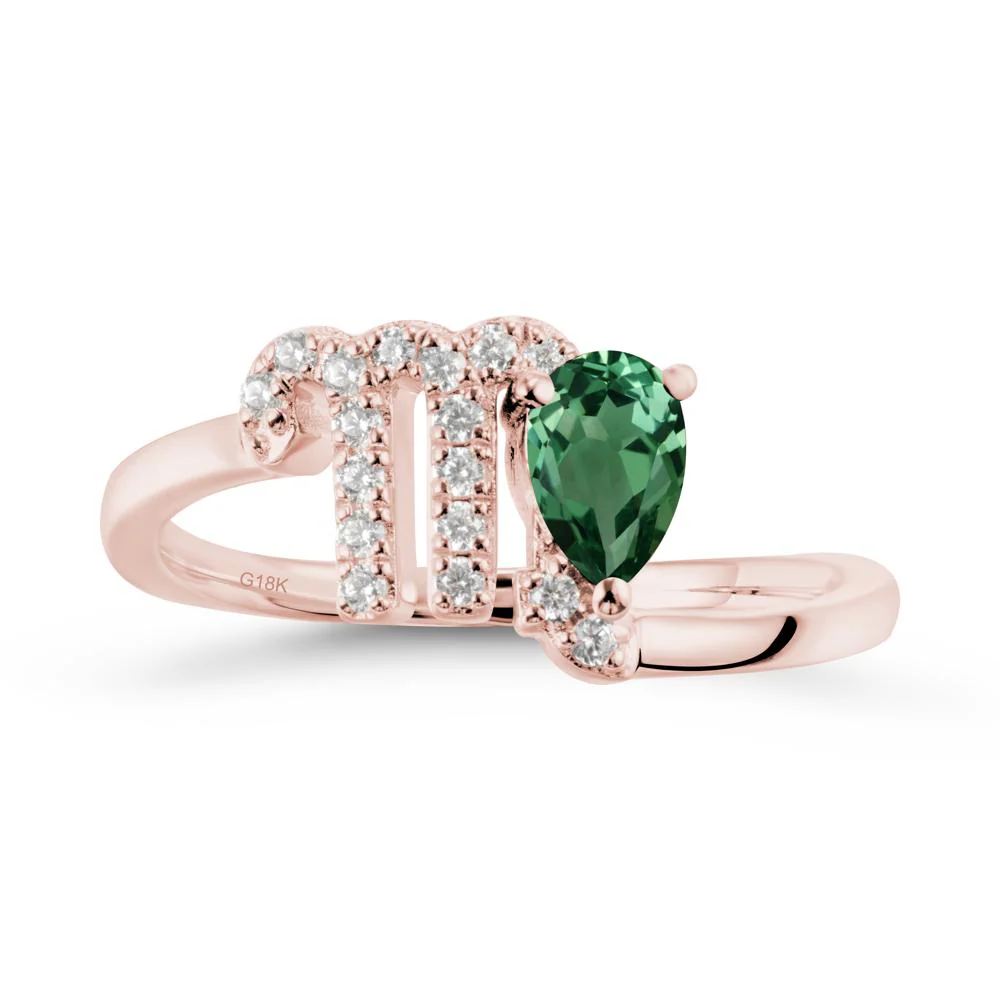 Green Sapphire Virgo Zodiac Wraparound Ring - Image 4