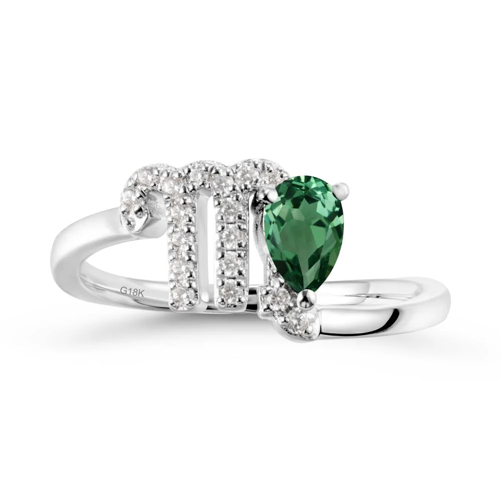 Green Sapphire Virgo Zodiac Wraparound Ring - Image 5