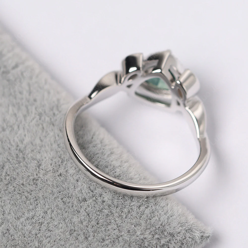 Trillion Cut Green Sapphire Art Deco Ring - Image 5
